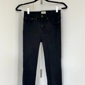 J. Crew 9" high-rise toothpick jean - black
